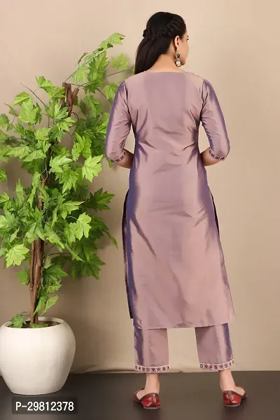 Trendy Purple Art Silk Kurta Bottom With Dupatta-thumb2