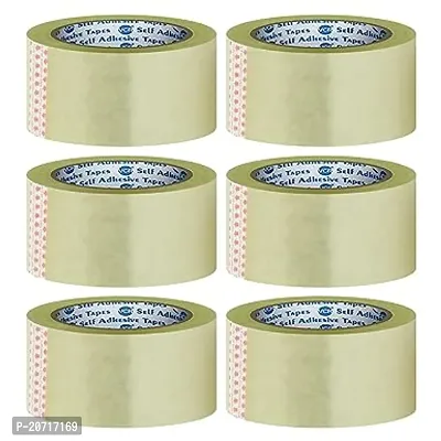 Self Adhesive Transparent Cello Tape - 100 Meters In Length - 48Mm / 2 Width - 6 Rolls Per Pack - Bopp Industrial Packaging Tape For E-Commerce Box Packing, Office And Home Use-thumb0