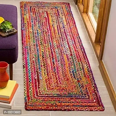 Bucket Fly Modern Reversible Rug,| Bedside Rugs | for Bedroom  Kitchen, Office Jute Cotton Natural Fibers Floor/Door Mat (Multicolour, 2x3 Feet)