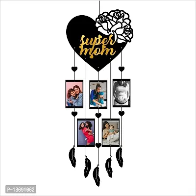 ColorSplash Dream Catcher With Photo Frame For Mother's day gift and Mom Birthday Gift, Wall Hanging, Home Decore (Medium, Super Mom Heart)