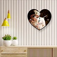 ColorSplash Customize Heart Shape Wall Clock with 1 Photo Frame for Birthday and Anniversary Gift & Home Decore (Size 30x30 cm)-thumb2