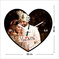 ColorSplash Customize Heart Shape Wall Clock with 1 Photo Frame for Birthday and Anniversary Gift & Home Decore (Size 30x30 cm)-thumb3