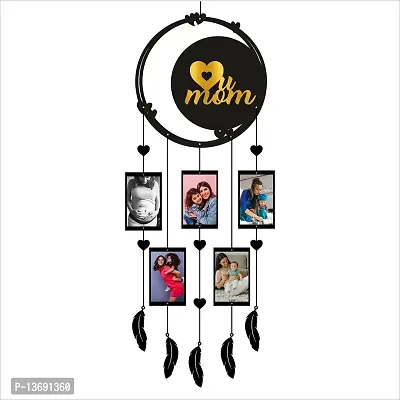 ColorSplash Dream Catcher With Photo Frame For Mother's day gift and Mom Birthday Gift, Wall Hanging, Home Decore (Small, Love U Mom Round)-thumb0