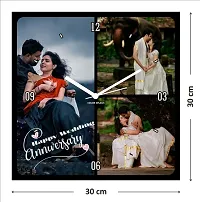 ColorSplash Customize Square Wall Clock with 3 Photos Frame for Birthday and Anniversary Gift  Home Decore (Size 30x30 cm, Black)-thumb3