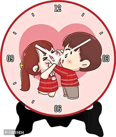 ColorSplash Personalized Wooden Round Shape Table Clock for Birthday Kids Baby for Your Love (15cm x 2cm x 15cm, Multi Color) 10-thumb2