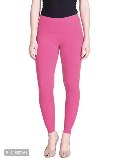 Fabulous Pink Cotton Spandex  Leggings For Women