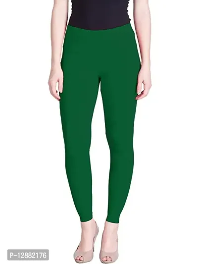 Fabulous Green Cotton Spandex  Leggings For Women-thumb0