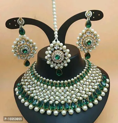 Stylish Green Alloy Jewellery Set For Women-thumb0