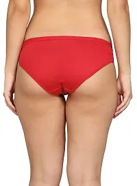 SheBAE Panties for Women's High Coverage Bikini Underwear Mid Waist Solid Cotton Briefs for Girls  Adults with Ultrasoft Waistband (Large, Magenta)-thumb3