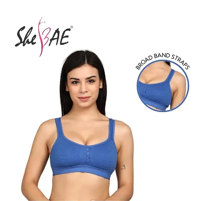 Sports Bra for Girls and Women |Full Coverage | Broad Strap | Non-Padded |  Biowash Fabric (Pack of 2)