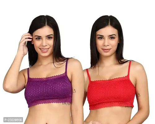 Buy SheBAE Women Undergarments Fancy Lace Net Padded, Removable