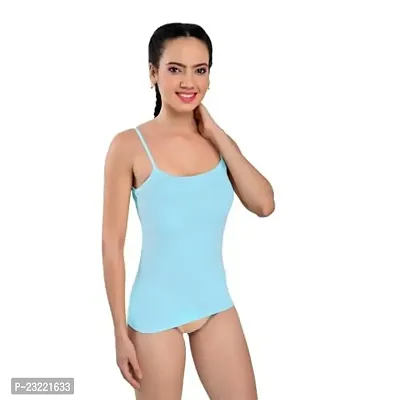 SheBAE? Regular Use Comfortable Cotton Camisole Slip Spaghetti for Womens/Girls (Sky Blue) (2XL)-thumb3