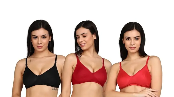 Buy SheBAE Mould T-Shirt Bra for Womens Combo Multicolor Non-Padded  Everyday Daily Use Cotton Undergarments (Pack of 3) - Lowest price in  India