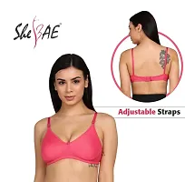 SheBAE Women's Cotton Blend Non-Padded Wirefree T-Shirt Bra Combo for Every Day Daily Use-thumb3