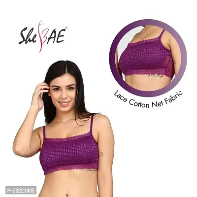 SheBAE Bralette Women's Cropped Top Bra for Girls with Removable Pads Lace Combo Pack of 5-thumb3