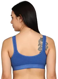 SheBAE Blue Color Pro-Active Women  Girls Yoga Bra, Workout Athlete Sports Bra - Cotton - Wireless, Non-Padded, Full Coverage, Everyday - Daily Use/Size - 34B-thumb4