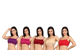 SheBAE Bralette Women's Cropped Top Bra for Girls with Removable Pads Lace Combo Pack of 5-thumb4