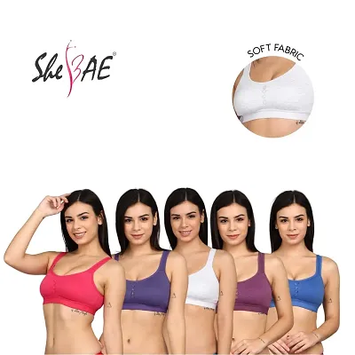 Buy Cotton Gym Wear Daily Workout Sports Bra for Girls Womens Combo (Pack  of 3) Multicolour at