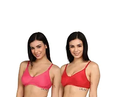 SheBAE Women's Cotton Blend Non-Padded Wirefree T-Shirt Bra Combo for Every Day Daily Use-thumb1