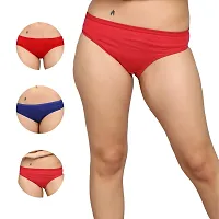 SheBAE Panties for Women's High Coverage Bikini Underwear Mid Waist Solid Cotton Briefs for Girls  Adults with Ultrasoft Waistband (XL, Magenta)-thumb3