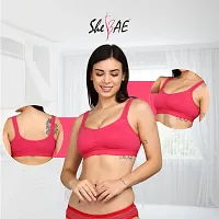 SheBAE Pink Color Women  Girls Yoga Bra, Workout Athlete Sports Bra - Cotton - Wireless, Non-Padded, Full Coverage, Everyday - Daily Use/Size - 34B-thumb1