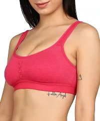 SheBAE Pink Color Women  Girls Yoga Bra, Workout Athlete Sports Bra - Cotton - Wireless, Non-Padded, Full Coverage, Everyday - Daily Use/Size - 34B-thumb3