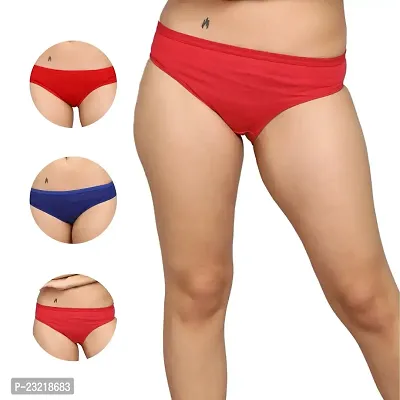 SheBAE Panties for Women's High Coverage Bikini Underwear Mid Waist Solid Cotton Briefs for Girls  Adults with Ultrasoft Waistband (XXL, Magenta)-thumb5