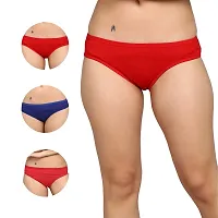 SheBAE Panties for Women's High Coverage Bikini Underwear Mid Waist Solid Cotton Briefs for Girls  Adults with Ultrasoft Waistband (XL, Red)-thumb4