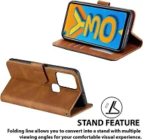 Vivo Y30 Flip Cover Rahishi Flip Cover Compatible for Vivo Y30 Executive Brown, Magnetic Closure-thumb2