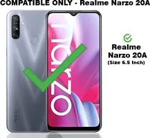 Rahishi Flip Cover Compatible for Realme Narzo 20A Back Cover Soft Silicon Tpu Flip Cover Blue-thumb1