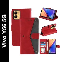 Vivo Y56 5G Flip Cover Rahishi Flip Cover Compatible for Vivo Y56 5G Executive Red, Magnetic Closure-thumb3