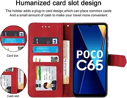 Stylish Solid Flip Cover for POCO C65 4G-thumb2