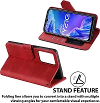 Vivo Y21G Flip Cover Rahishi Flip Cover Compatible for Vivo Y21G Executive Red, Magnetic Closure-thumb2