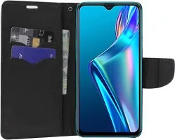 Rahishi Flip Cover Compatible for  Oppo A12 Black-thumb3