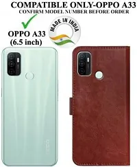 Classy Compatible for Oppo A33 Flip Cover Oppo A33 2020 Brown-thumb1