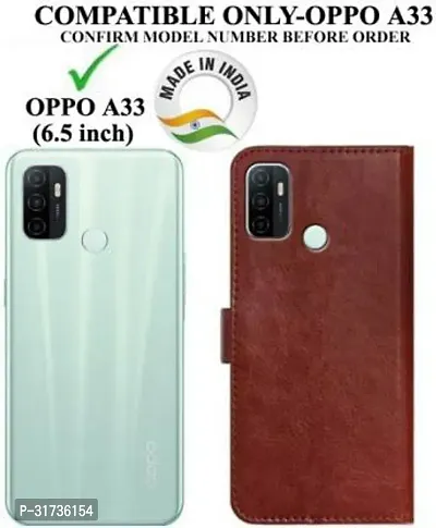 Classy Compatible for Oppo A33 Flip Cover Oppo A33 2020 Brown-thumb2