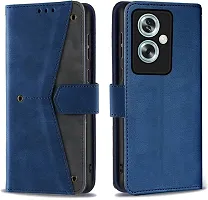 Oppo A79 5G Flip Cover Rahishi Flip Cover Compatible for Oppo A59 Cover, Executive Blue, Magnetic Closure-thumb3