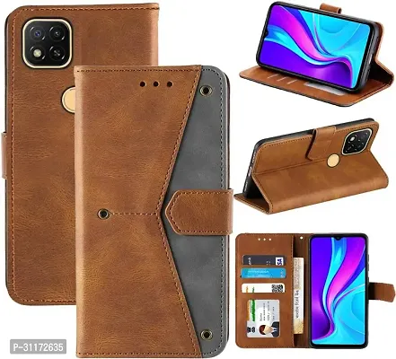 Flip Cover Compatible for Mi Redmi 9 Activ Back Cover Redmi 9 Activ Stylish Cover Redmi 9 Activ Girls Cove Redmi 9 Activ mobile back cover Redmi 9 Activ Cover Executive Brown, Magnetic Closure-thumb4