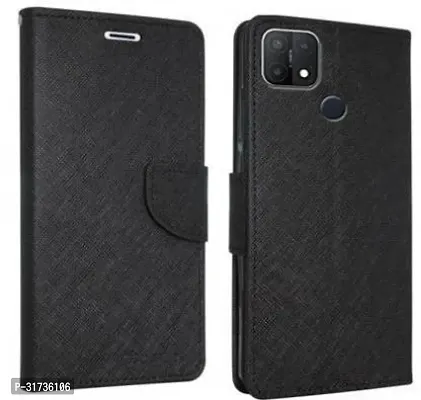 Rahishi Flip Cover Compatible for  Oppo A15s Black-thumb0