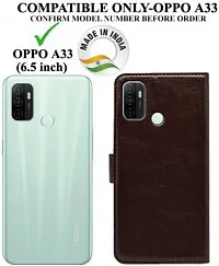 Classy Compatible for Oppo A33 Flip Cover Oppo A33 2020 Brown-thumb1