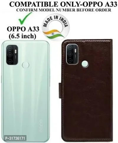 Classy Compatible for Oppo A33 Flip Cover Oppo A33 2020 Brown-thumb2