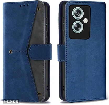 Oppo A79 Flip Cover Rahishi Flip Cover Compatible for Oppo A59 Cover, Executive Blue, Magnetic Closure