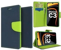 Trendy Flip Cover Compatible for POCO C3-thumb1