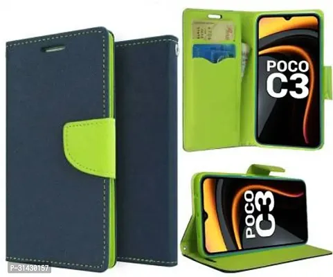 Trendy Flip Cover Compatible for POCO C3-thumb2