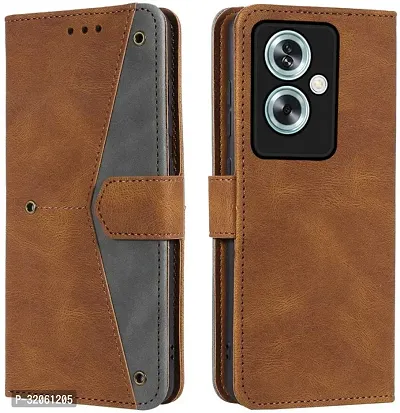 Oppo A79 5G Flip Cover Rahishi Flip Cover Compatible for Oppo A59 Cover, Executive Brown, Magnetic Closure-thumb4