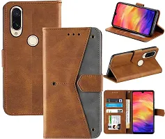 Flip Cover Compatible for Mi Redmi Note 7s Flip Cover Redmi note 7s Back cover Redmi Note 7 pro Flip Cover Redmi note 7s mobile back cover Xiaomi Redmi Note 7s Flip Cover Executive Brown, Magnetic Closure-thumb3