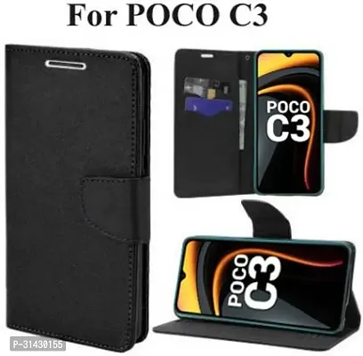 Trendy Flip Cover Compatible for POCO C3-thumb2