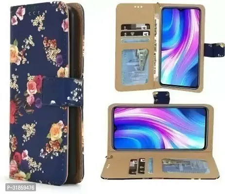 Rahishi Flip Cover Compatible for Realme Narzo 20/Flower Blue Back Cover Soft Silicon Tpu Flip Cover Purple,Blue-thumb0