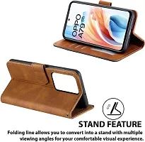 Oppo A79 5G Flip Cover Rahishi Flip Cover Compatible for Oppo A59 Cover, Executive Brown, Magnetic Closure-thumb2