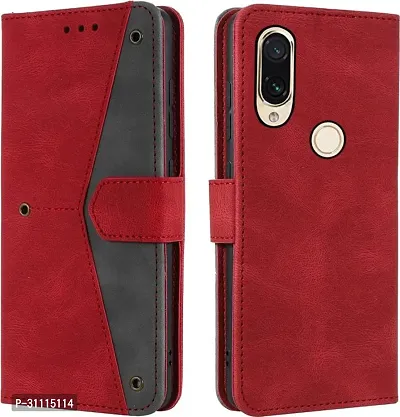 Flip Cover Compatible for Mi Redmi Note 7s Flip Cover Redmi note 7s Back cover Redmi Note 7 pro Flip Cover Redmi note 7s mobile back cover Xiaomi Redmi Note 7s Flip Cover Executive Red, Magnetic Closure-thumb0